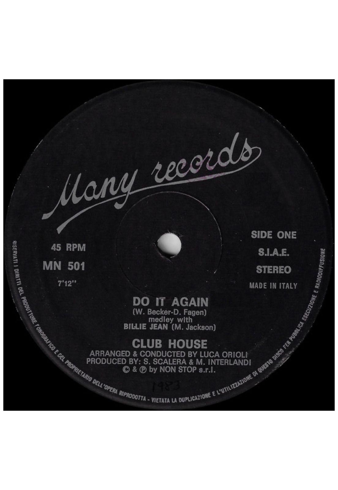 CLUB HOUSE - DO IT AGAIN (Medley With Billie Jean) | 12" MAXI SINGLE VINILO USADO-2