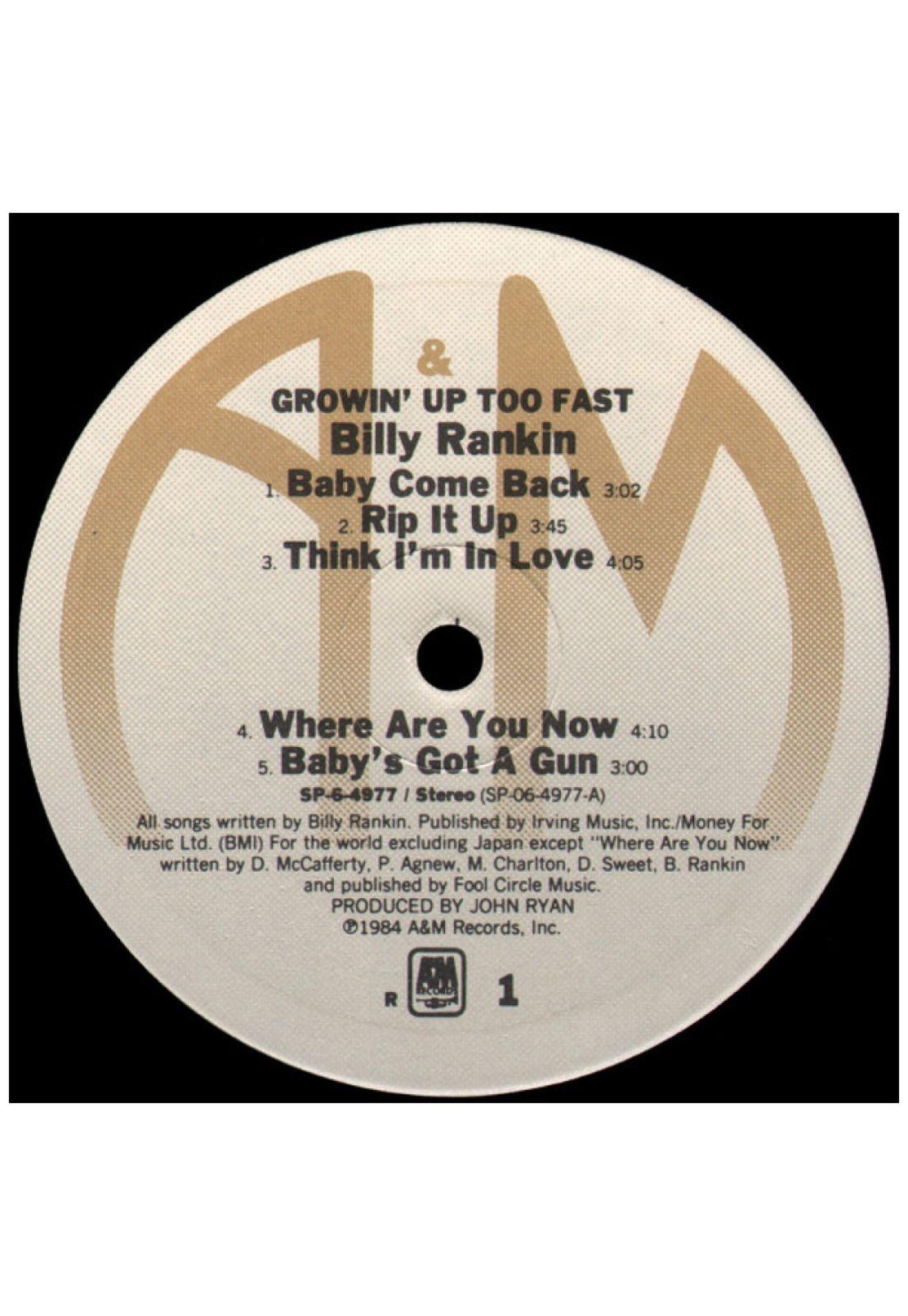 BILLY RANKIN - GROWIN' UP TOO FAST | VINILO USADO-2