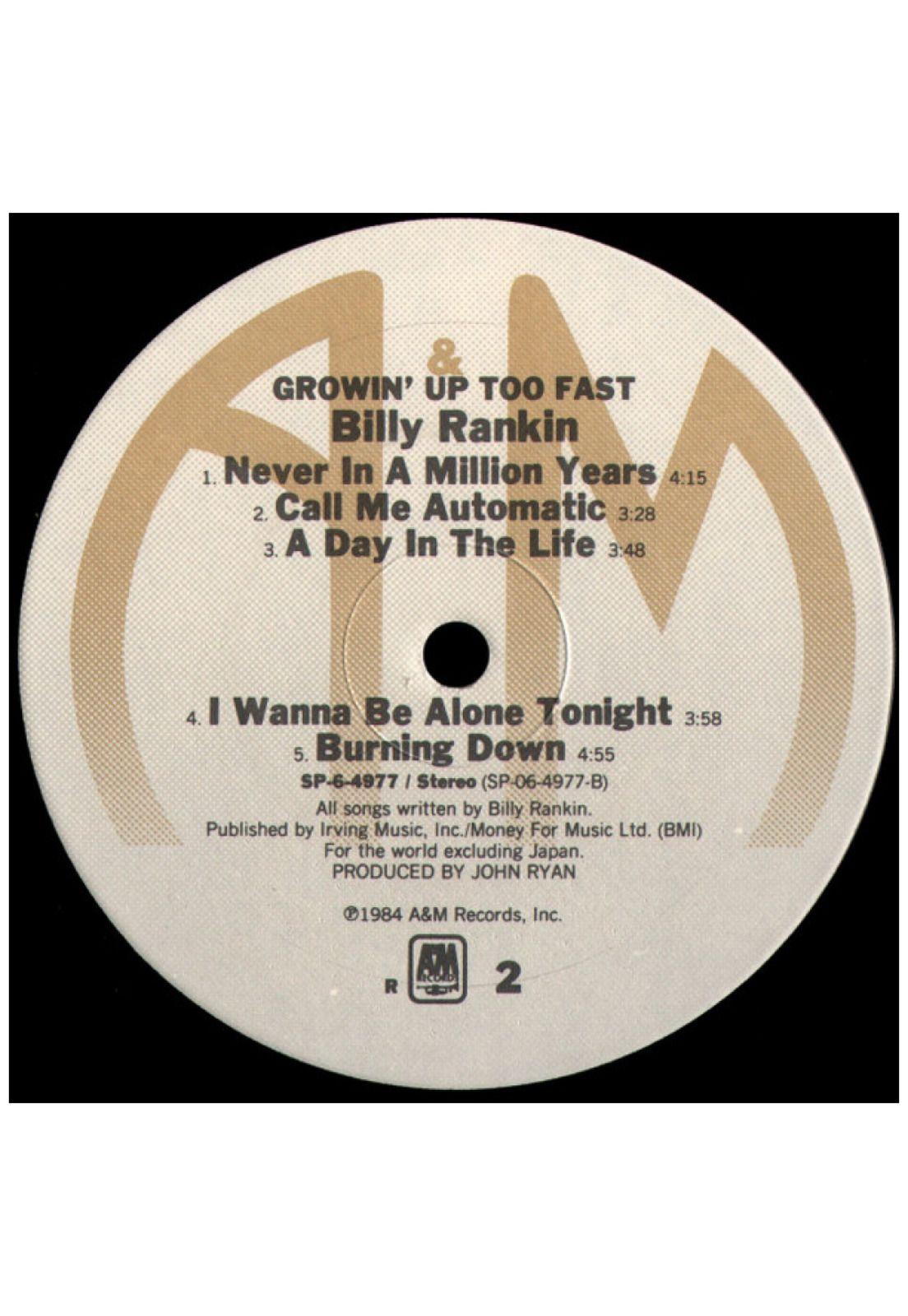 BILLY RANKIN - GROWIN' UP TOO FAST | VINILO USADO-3