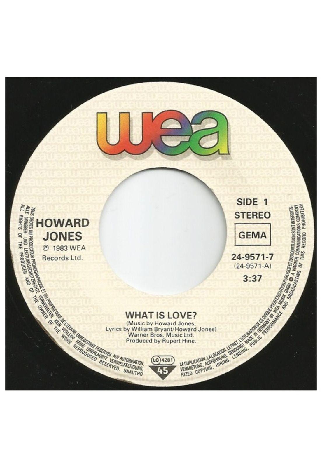 HOWARD JONES - WHAT IS LOVE | 7'' SINGLE VINILO USADO-2