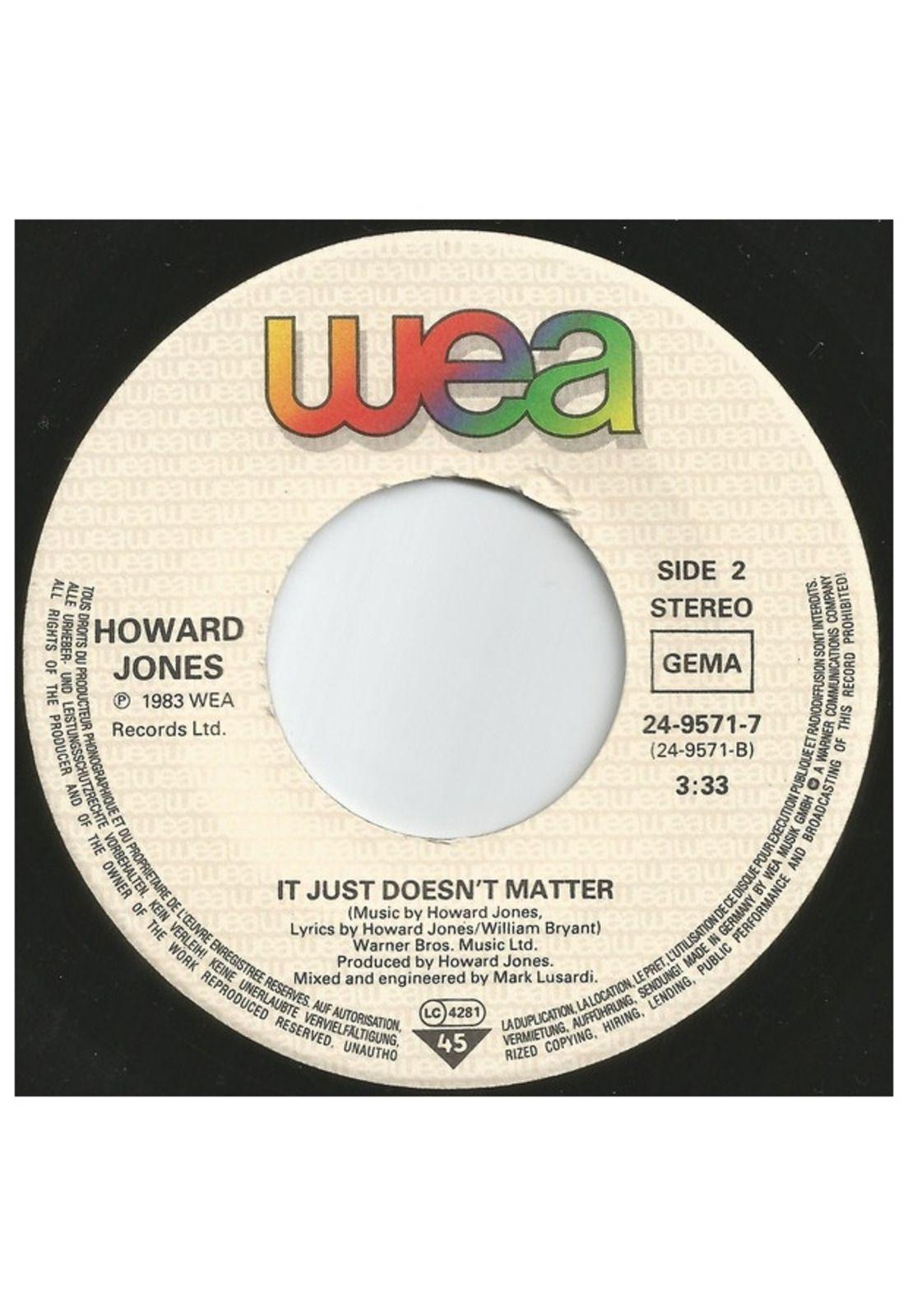 HOWARD JONES - WHAT IS LOVE | 7'' SINGLE VINILO USADO-3
