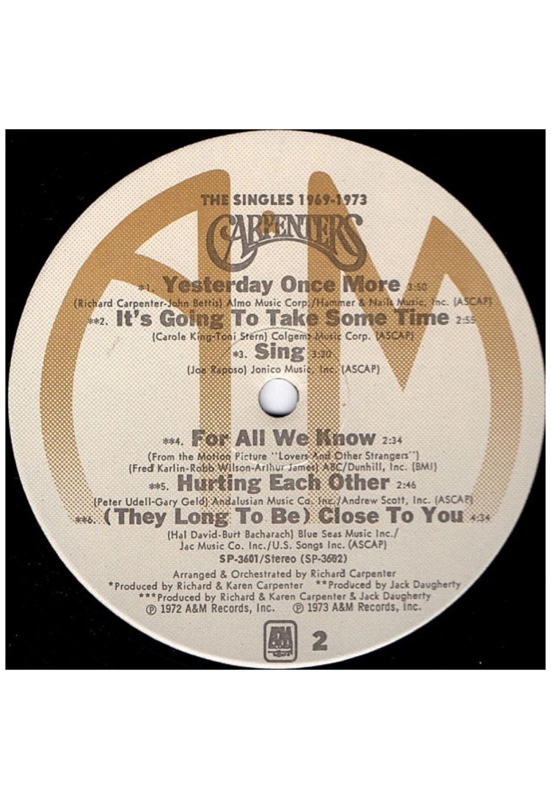CARPENTERS - THE SINGLES 1969-1973 | VINILO USADO-5