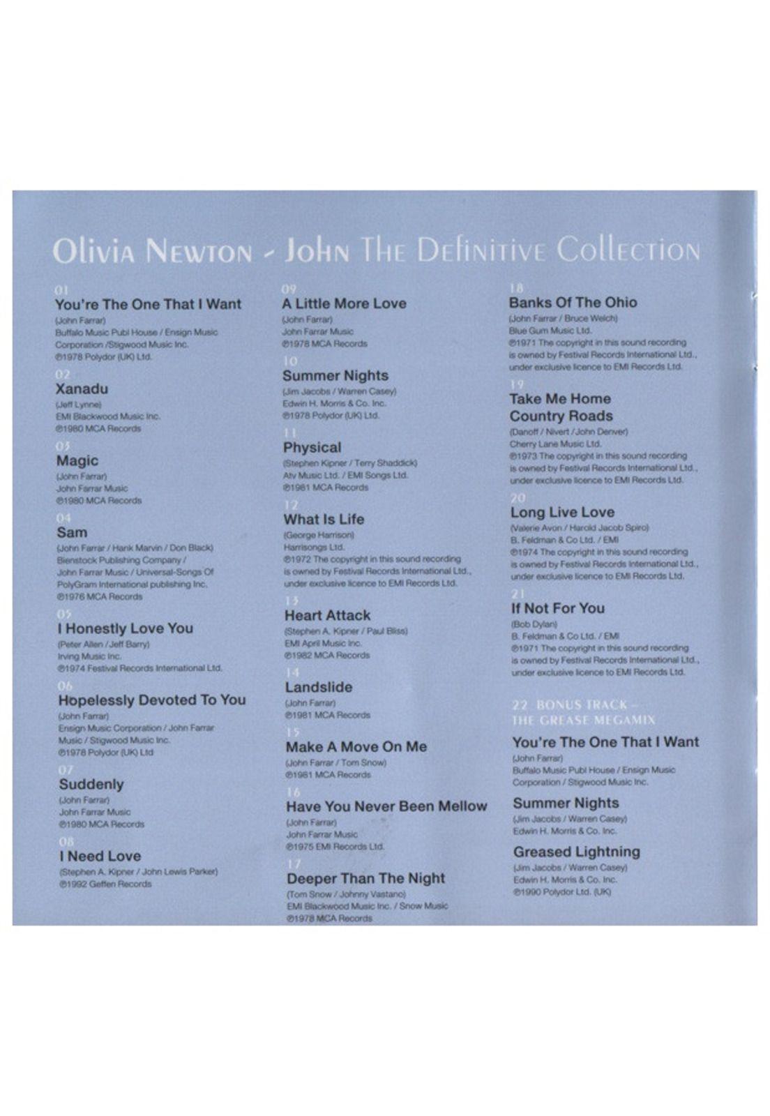 OLIVIA NEWTON-JOHN - DEFINITIVE COLLECTION | CD-4
