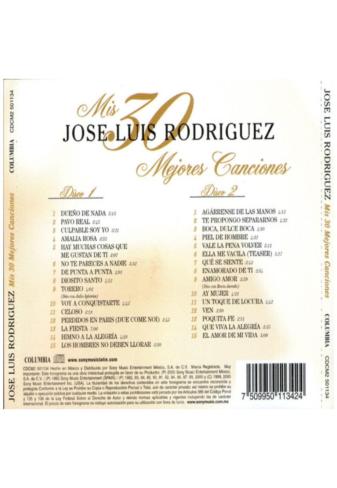 JOSE LUIS RODRIGUEZ - MIS 30 MEJORES CANCIONES (2CD) | CD-9
