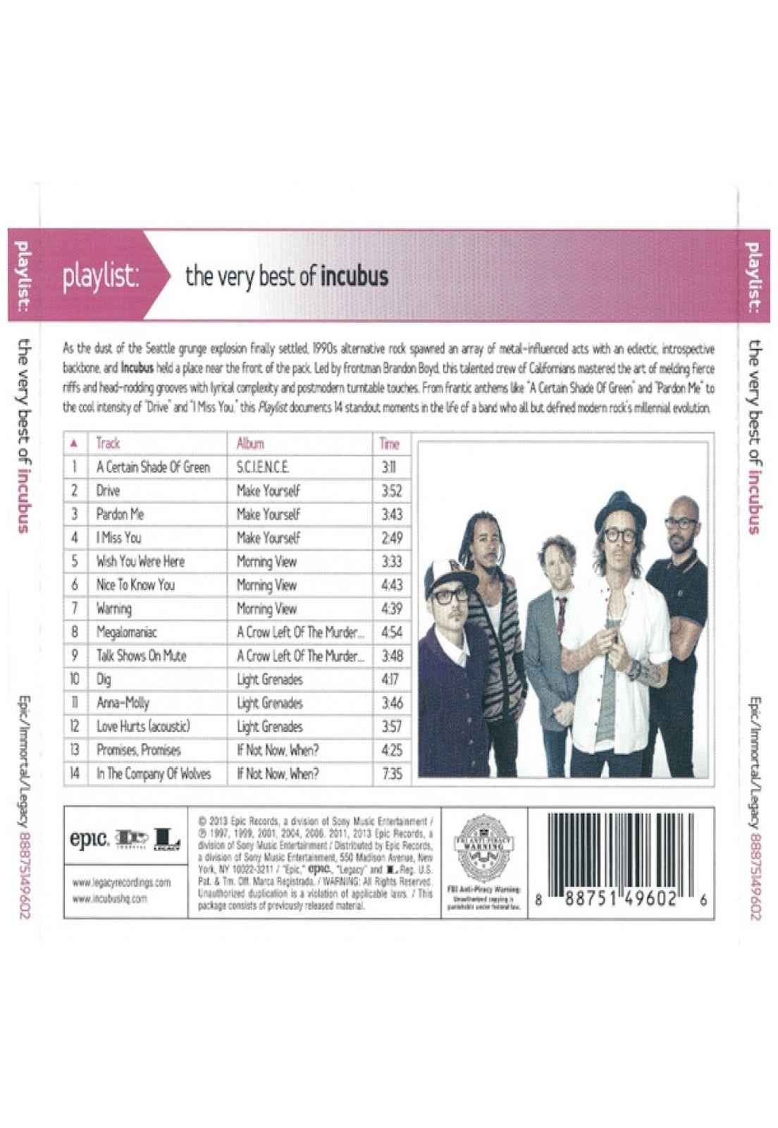 INCUBUS - PLAYLIST: VERY BEST OF INCUBUS | CD-2