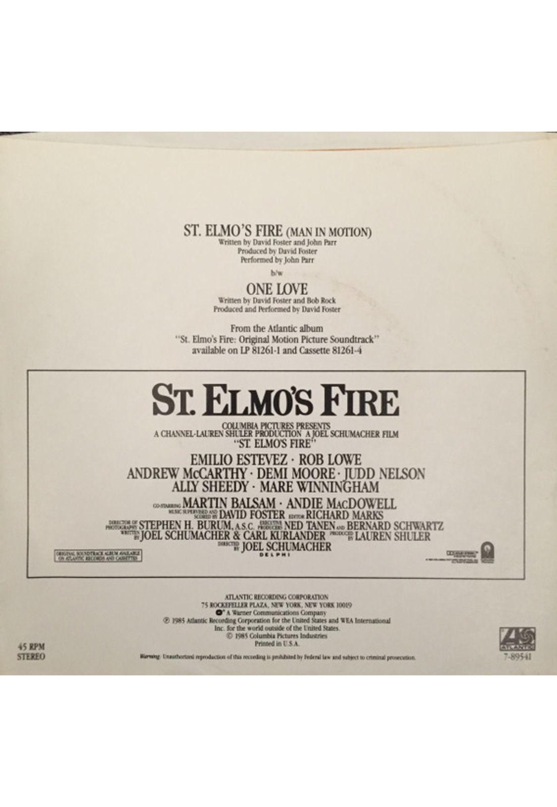 JOHN PARR - ST. ELMO'S FIRE (COVER) | 7" SINGLE VINILO USADO-1