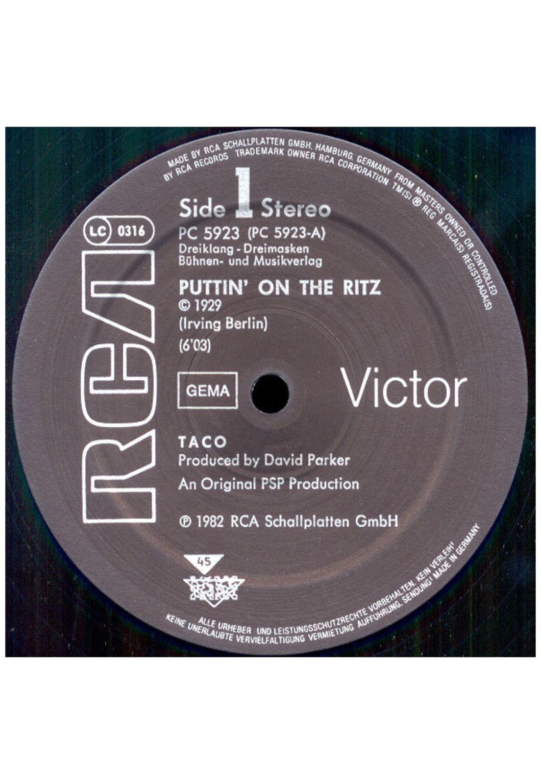 TACO - PUTTIN' ON THE RITZ | 12" MAXI SINGLE VINILO USADO-2