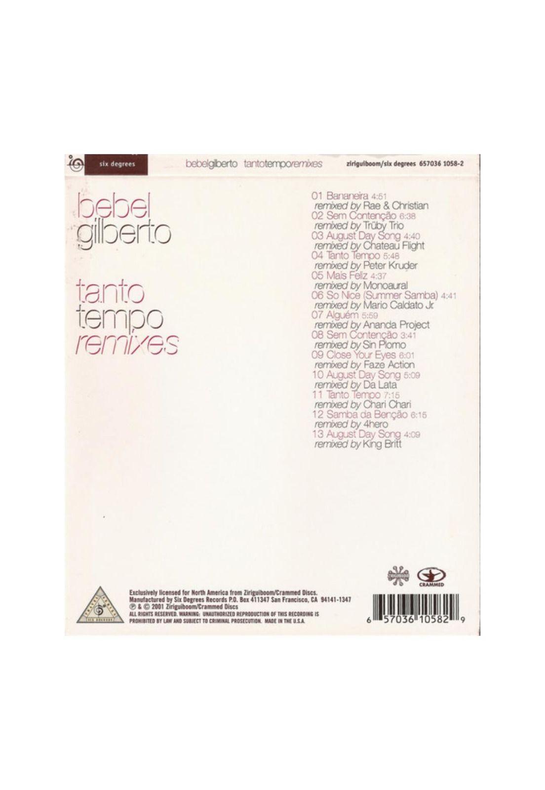 BEBEL GILBERTO - TANTO TEMPO REMIXES | CD USADO-1