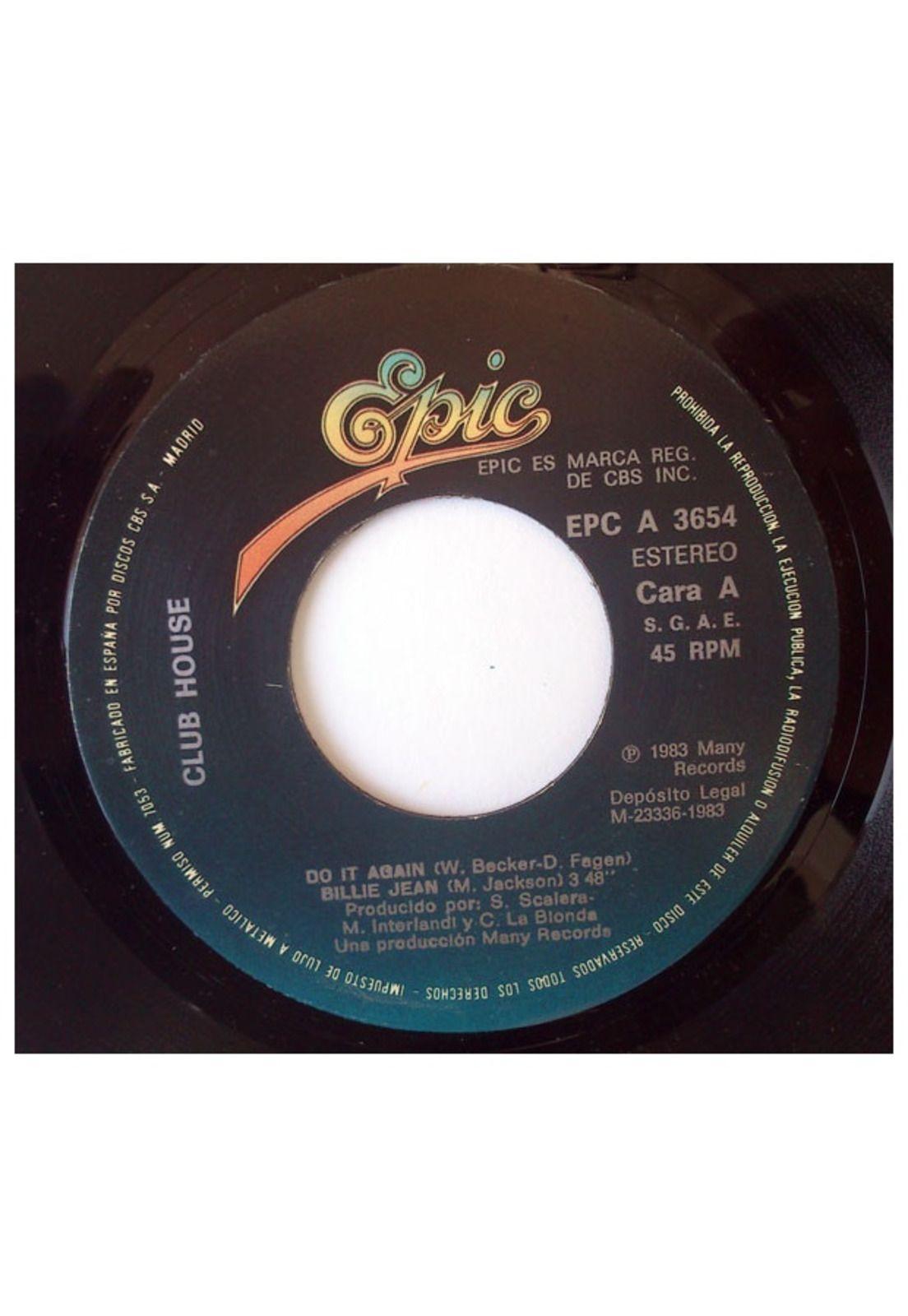 CLUB HOUSE - DO IT AGAIN (MEDLEY WITH BILLIE JEAN) | 7" SINGLE VINILO USADO-2