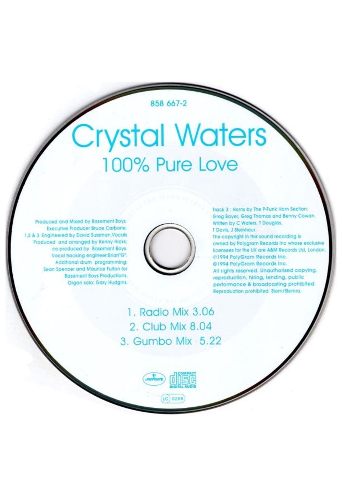 CRYSTAL WATERS - 100% PURE LOVE | CD SINGLE USADO-2