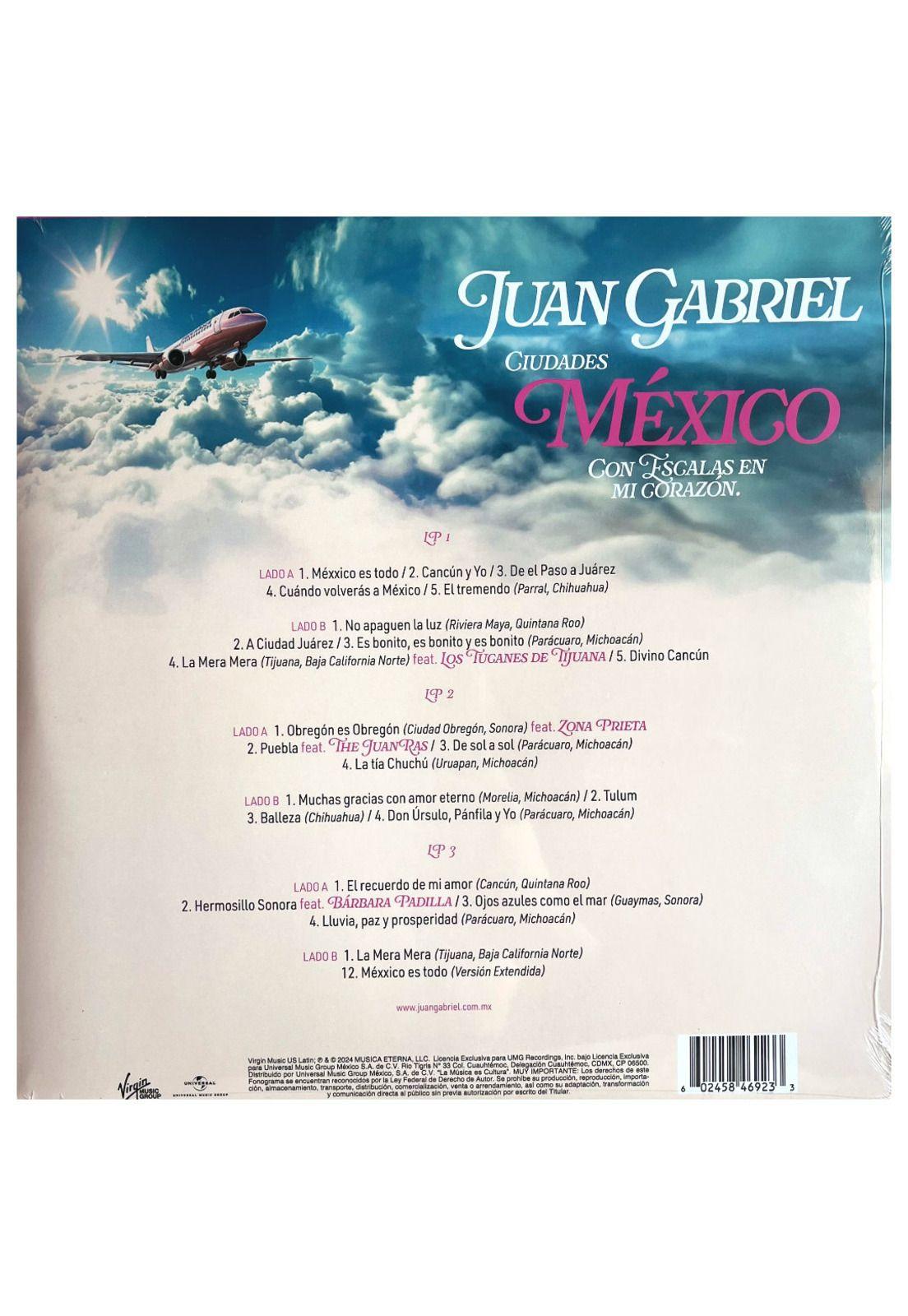 JUAN GABRIEL - CIUDADES MEXICO CON ESCALAS EN MI CORAZON (3LP) | VINILO-1