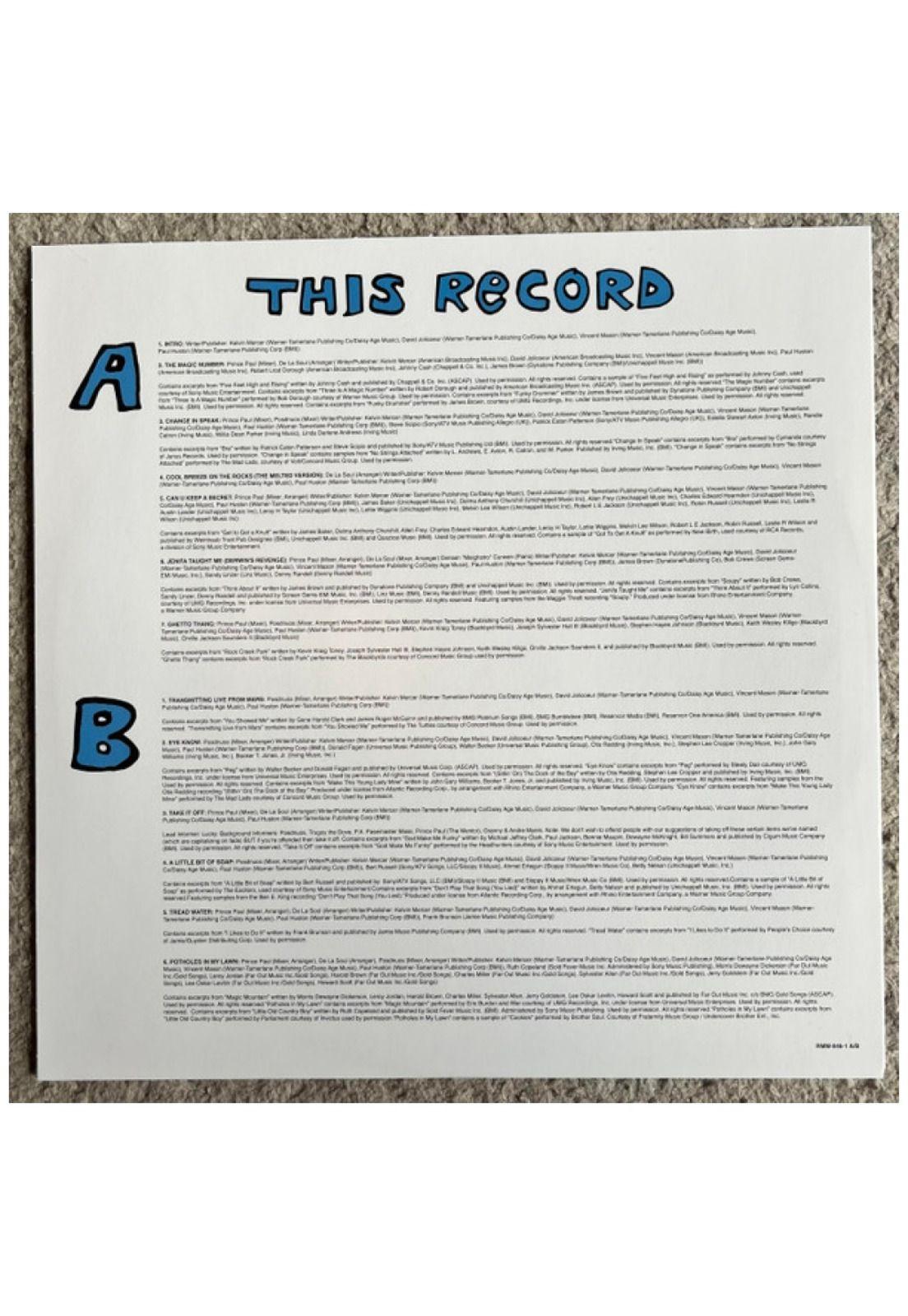 DE LA SOUL - 3 FEET HIGH AND RISING (2LP) (180 GRS) | VINILO-7