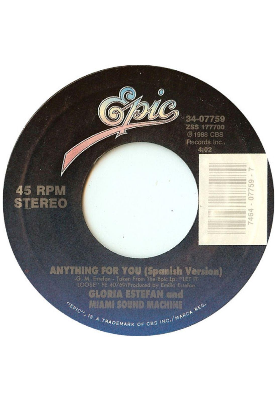 GLORIA ESTEFAN AND MIAMI SOUND MACHINE - ANYTHING FOR YOU | 7" SINGLE USADO-3