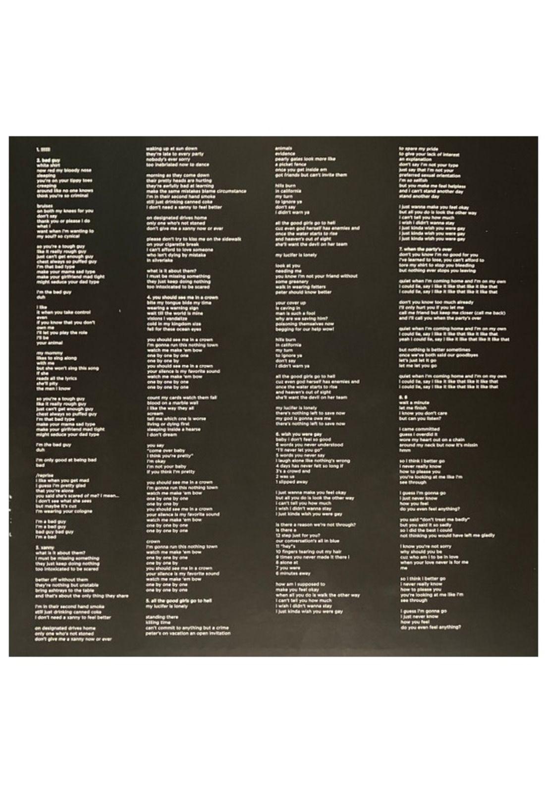 BILLIE EILISH - WHEN WE ALL FALL ASLEEP, WHERE DO WE GO? | VINILO-1