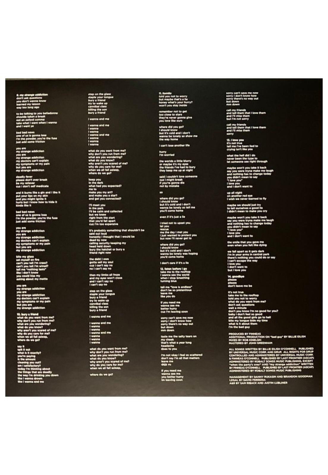 BILLIE EILISH - WHEN WE ALL FALL ASLEEP, WHERE DO WE GO? | VINILO-2