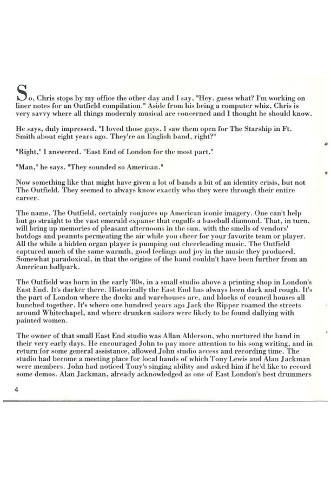 OUTFIELD - BIG INNINGS: THE BEST | CD USADO-6