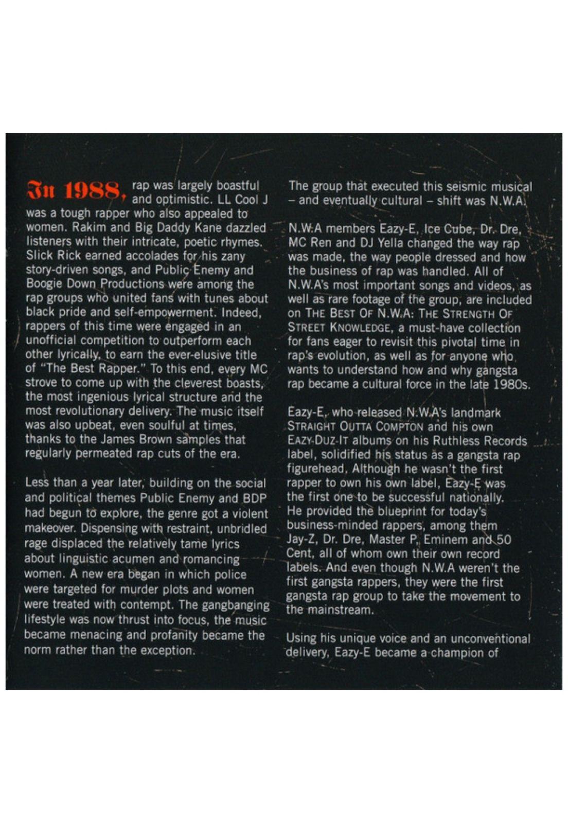 N.W.A. - BEST OF N.W.A: THE STREET KNOWLEDGE | CD-4