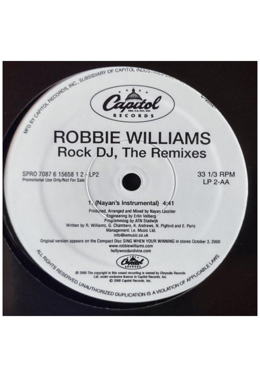 ROBBIE WILLIAMS - ROCK DJ (THE REMIXES) (PROMO COPY) | 12" MAXI SINGLE VINILO USADO-5