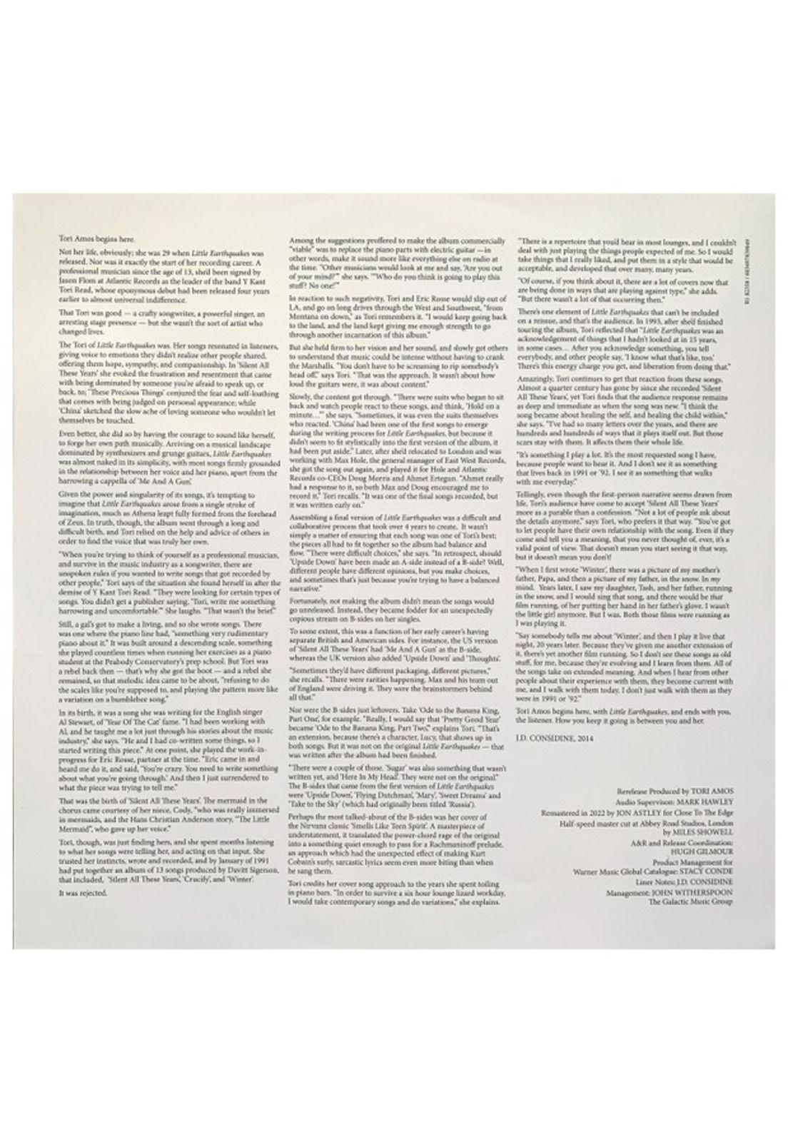 TORI AMOS - LITTLE EARTHQUAKES (2LP) (COLA-BOTTLE CLEAR VINYL) | VINILO-3