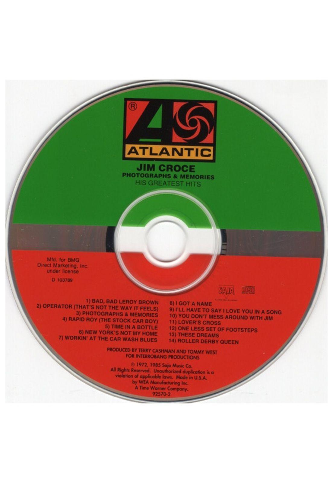 JIM CROCE - PHOTOGRAPHS & MEMORIES: THE GREATEST HITS | CD USADO-2