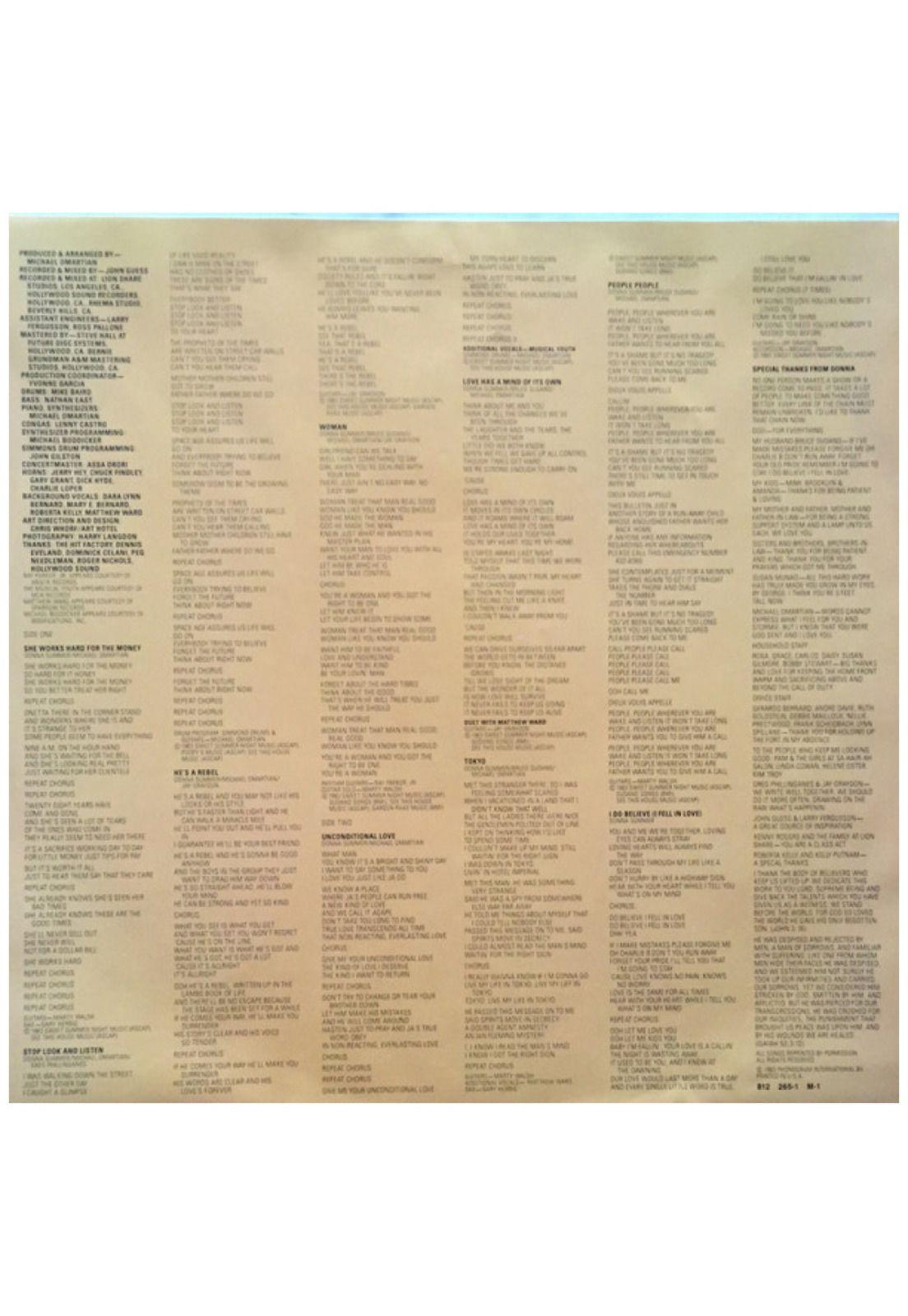 DONNA SUMMER - SHE WORK HARD FOR THE MONEY | 7" SINGLE USADO-3