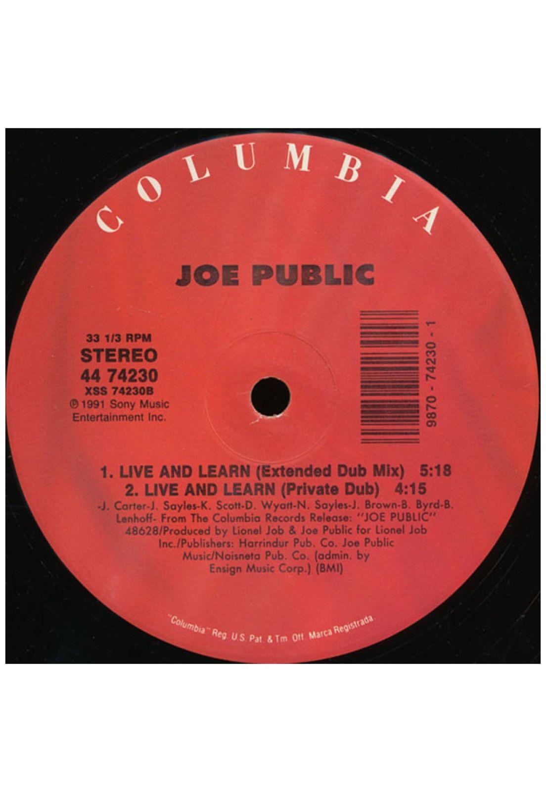 JOE PUBLIC - LIVE & LEARN | 12" MAXI SINGLE VINILO USADO-3