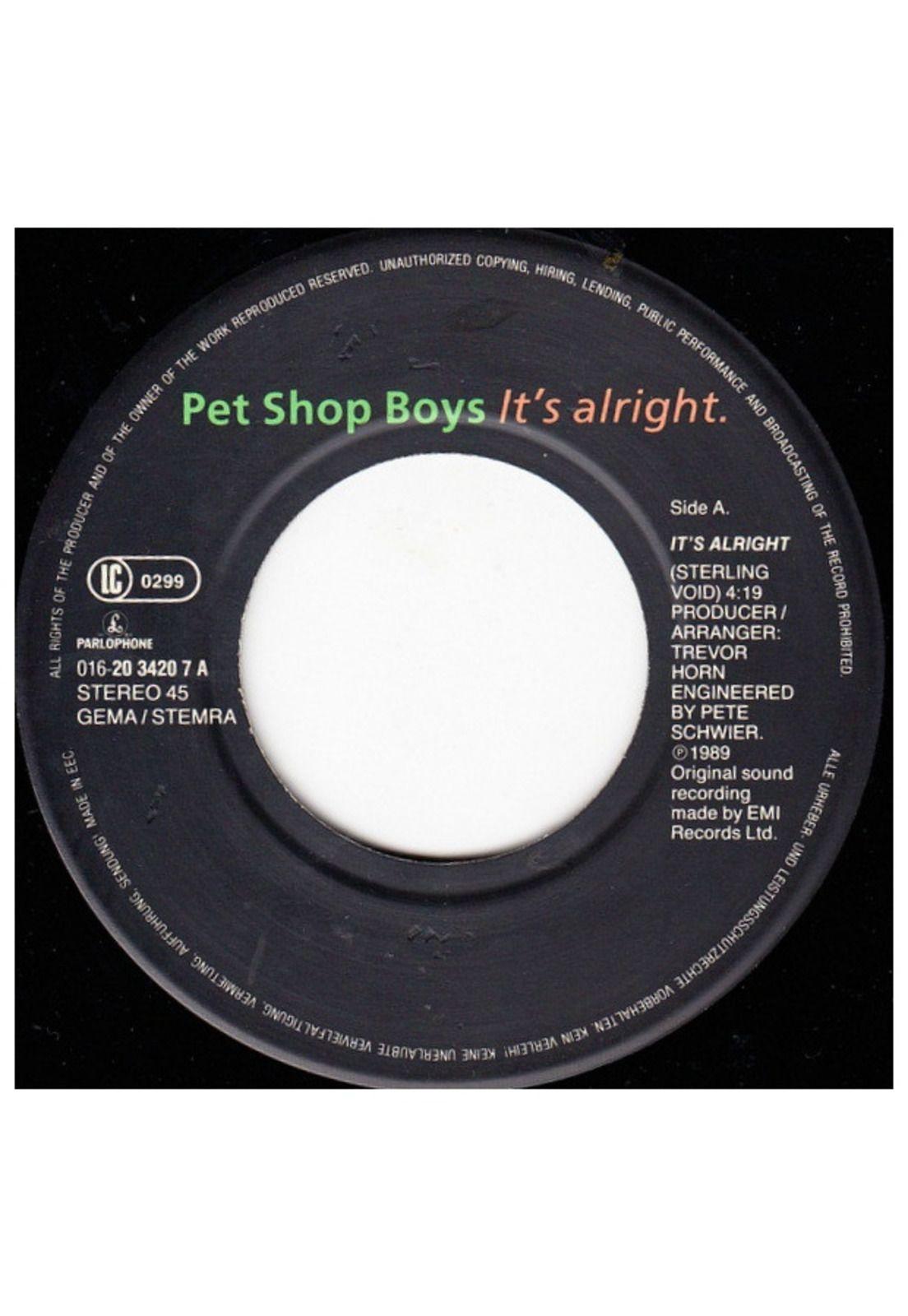 PET SHOP BOYS - IT'S ALRIGHT | 7'' SINGLE VINILO USADO-2