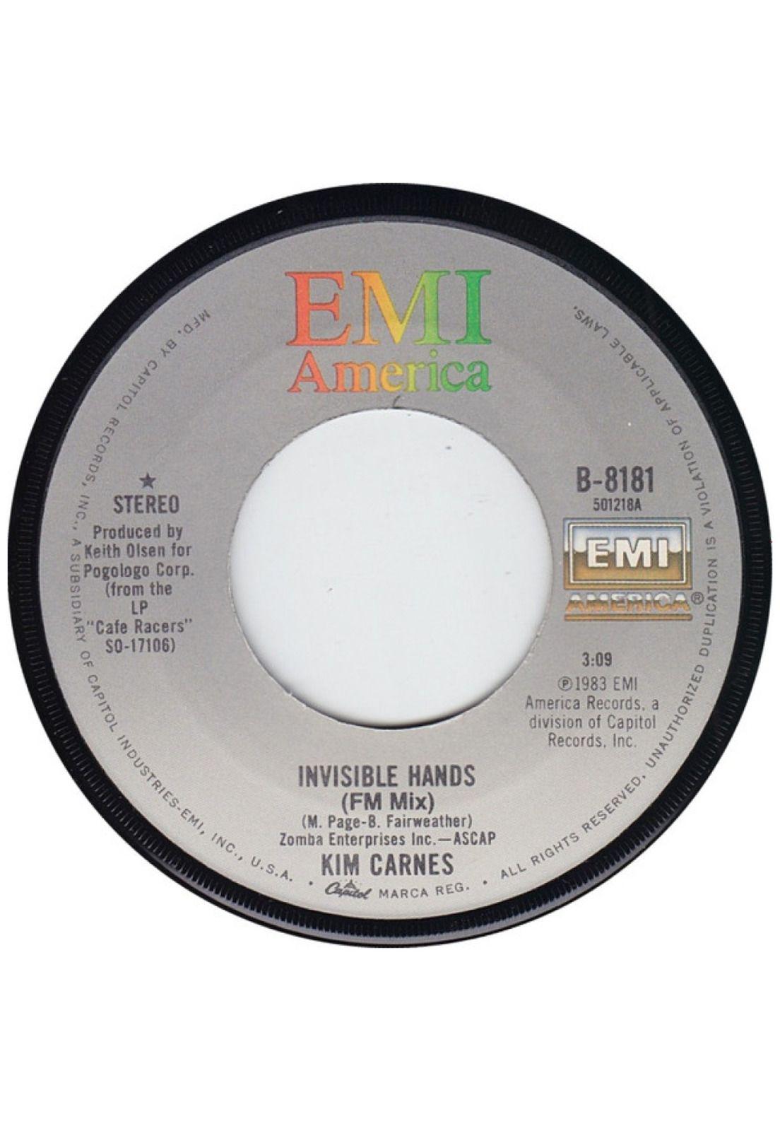 KIM CARNES - INVISIBLE HANDS | 7" SINGLE USADO-2