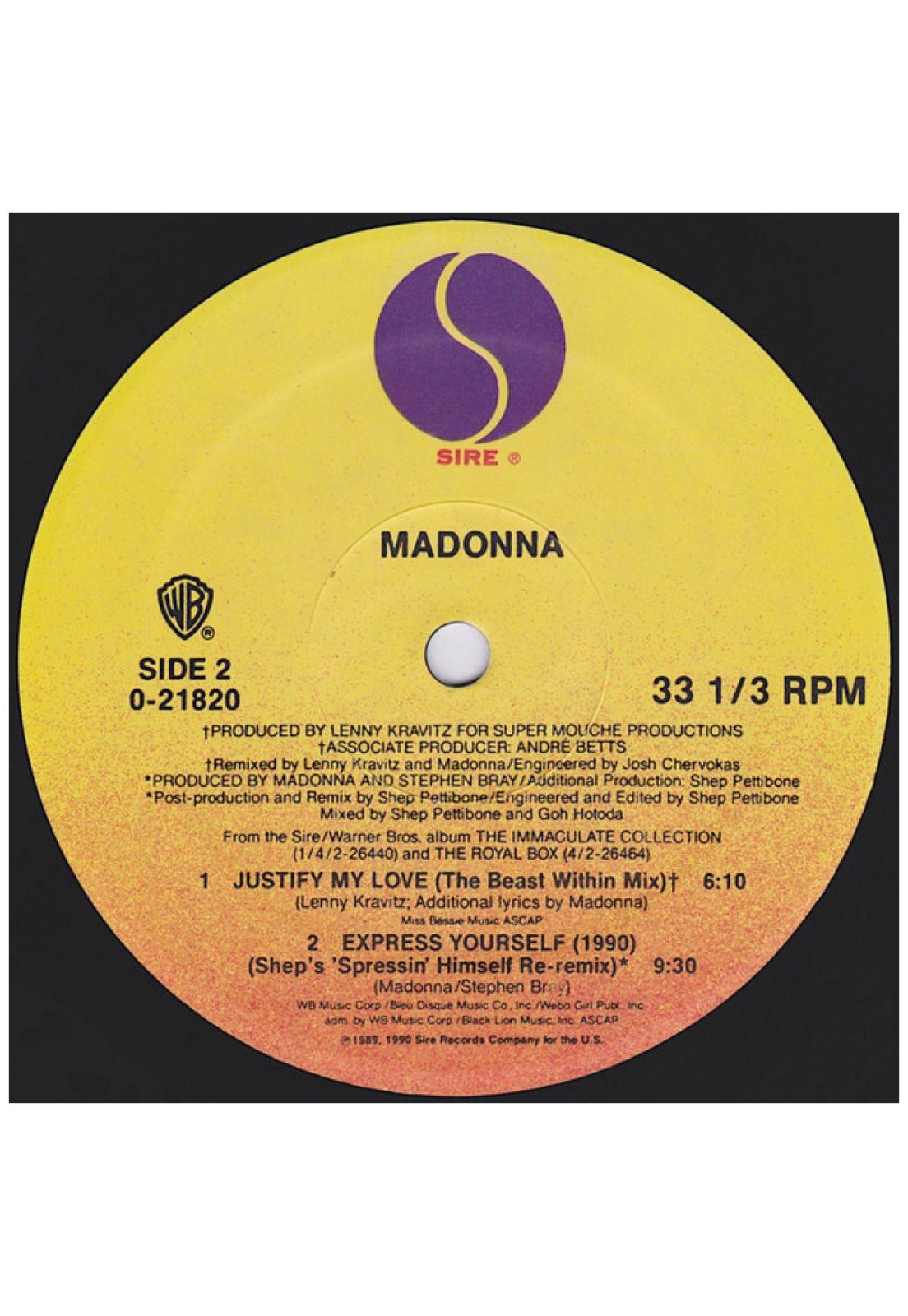 MADONNA - JUSTIFY MY LOVE | 12" MAXI SINGLE VINILO USADO-3