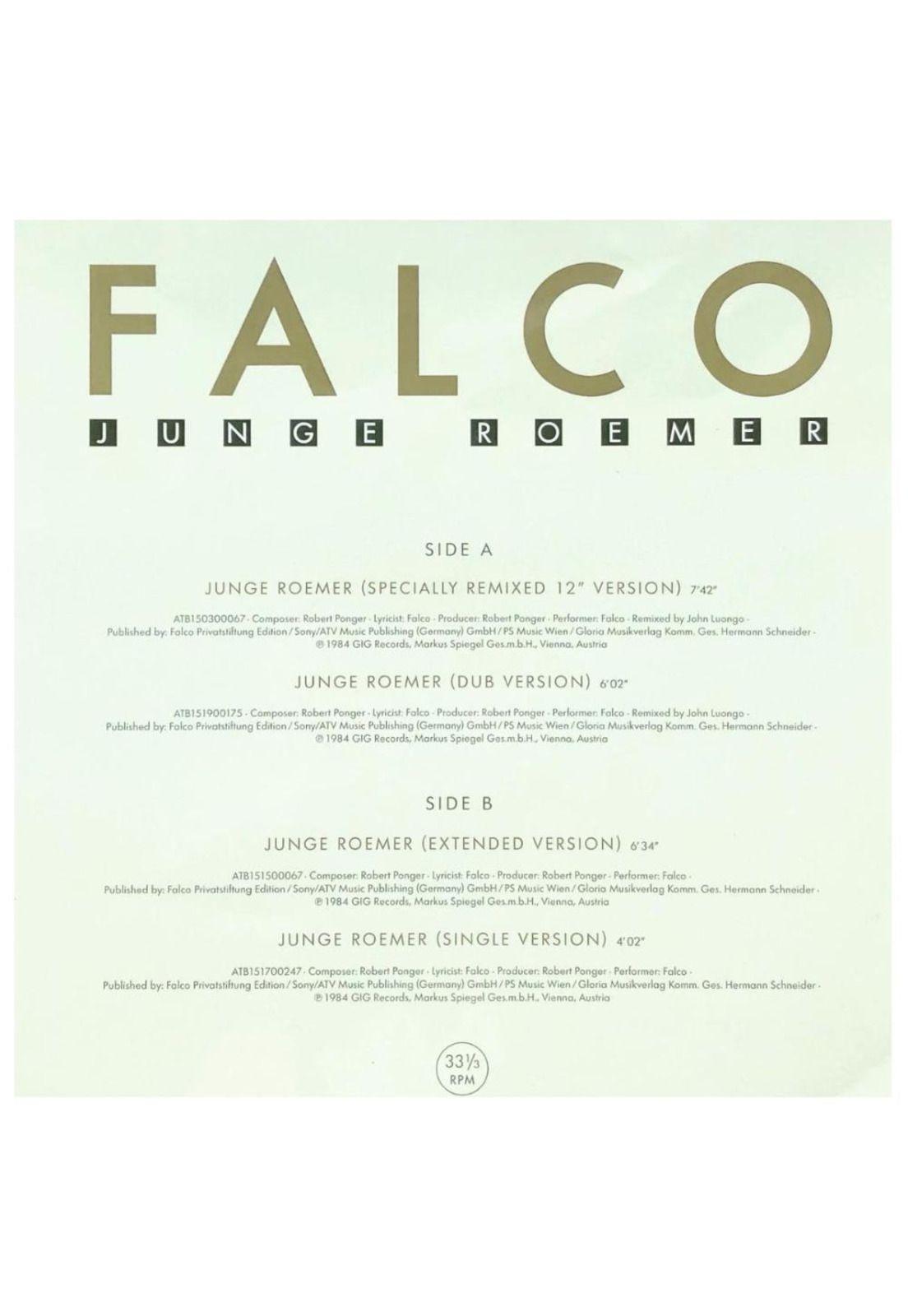 FALCO - JUNGE ROEMER (PICTURE DISC) | 10" MAXI SINGLE-1