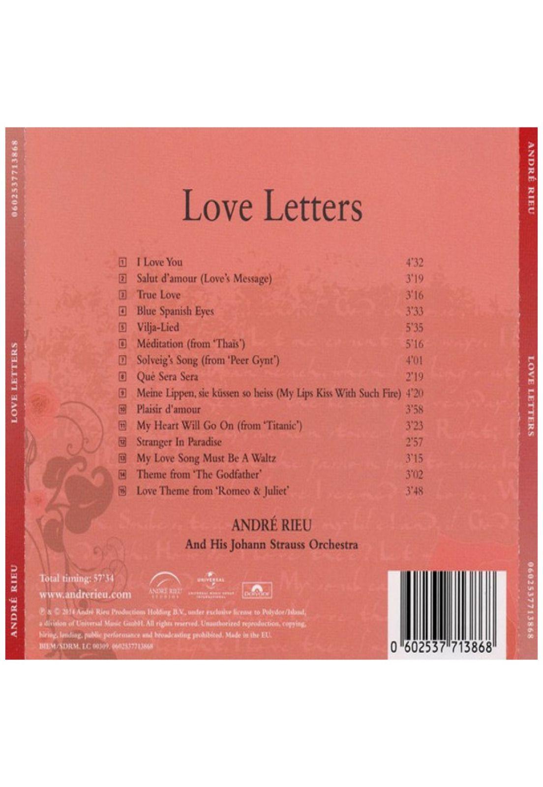 ANDRE RIEU & HIS JOHANN STRAUSS ORCHESTRA - LOVE LETTERS | CD-8