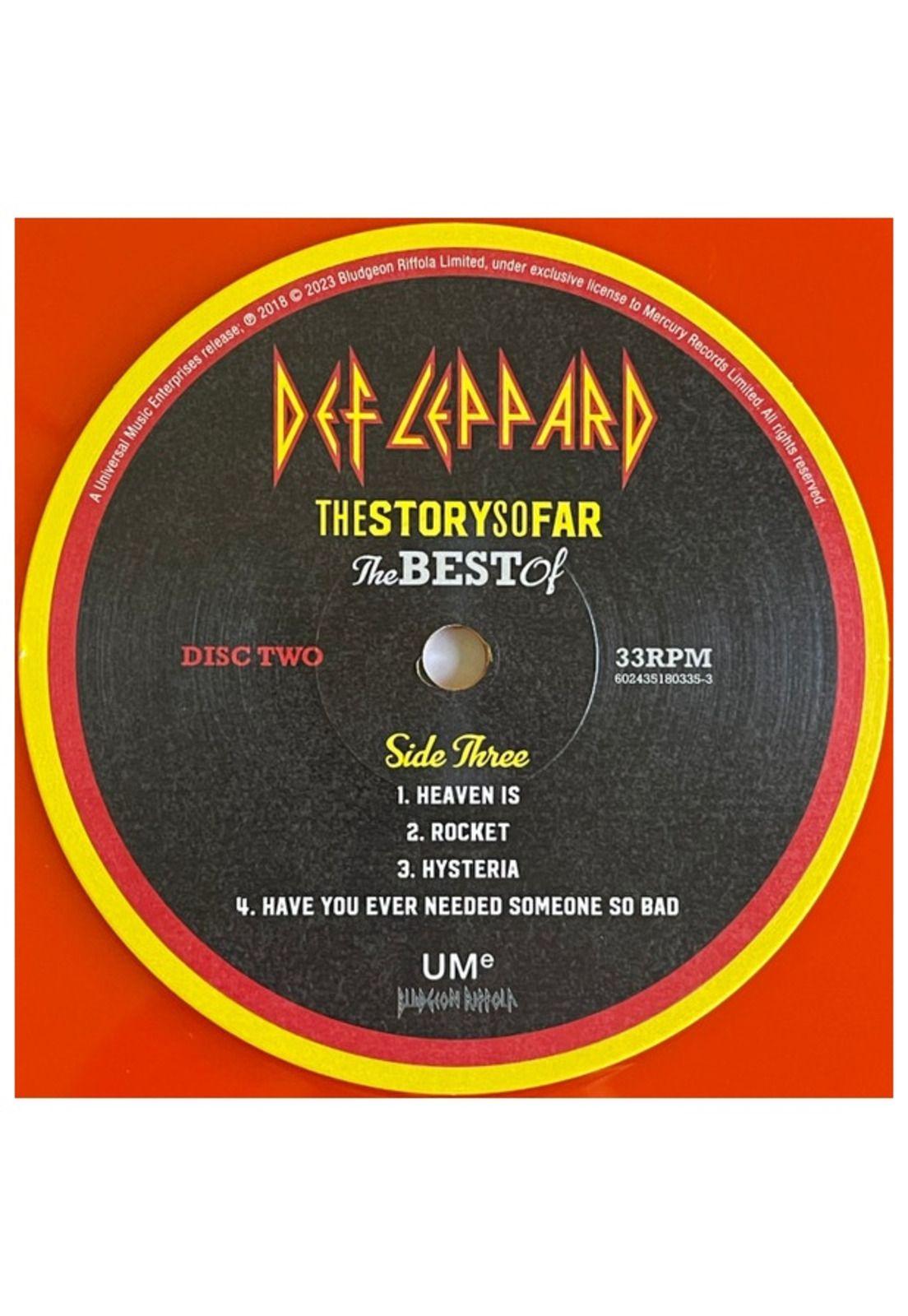 DEF LEPPARD - THE STORY SO FAR: THE BEST OF (2LP) (TRANSLUCENT ORANGE/YELLOW VINYL) | VINILO-8