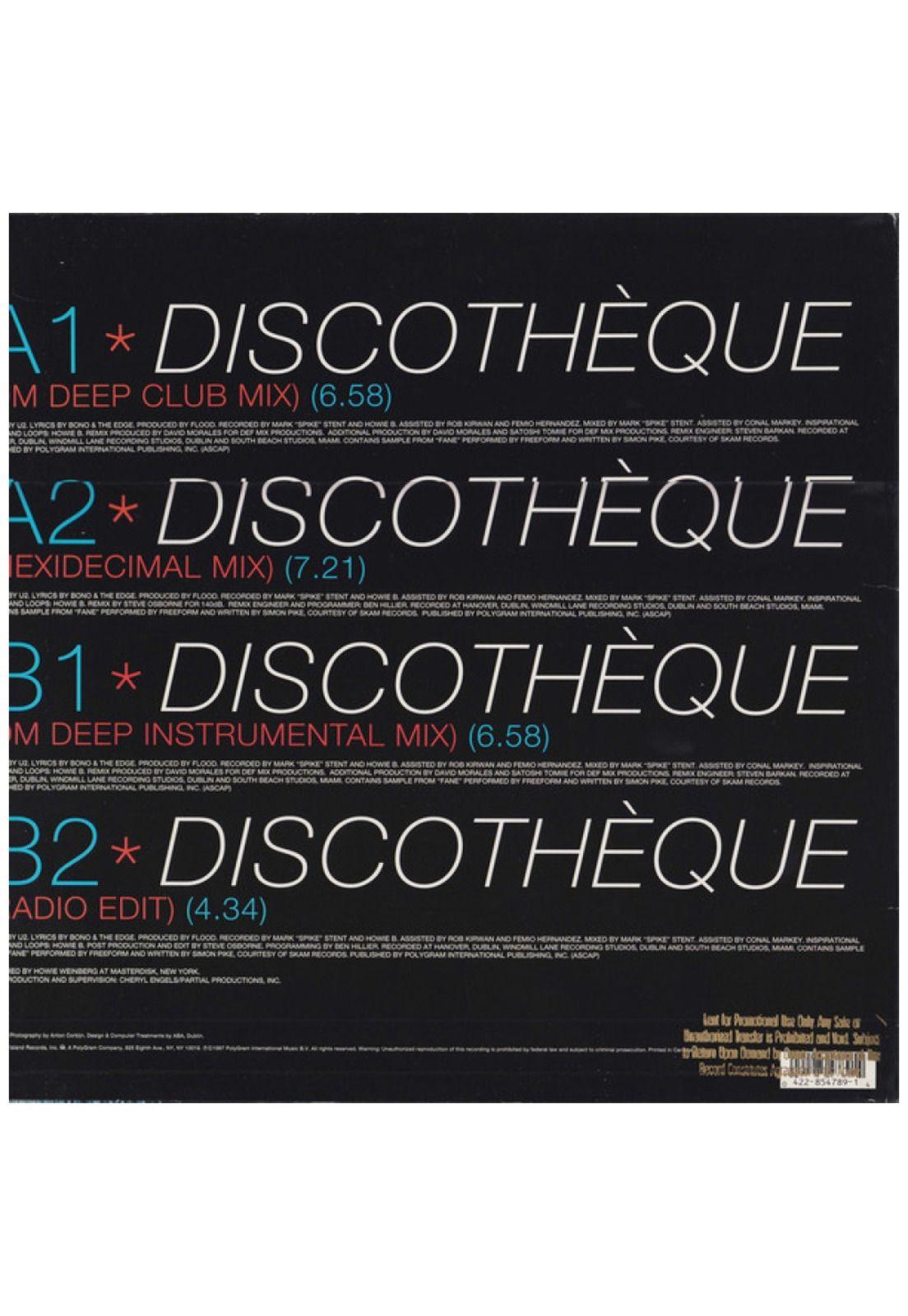 U2 - DISCOTHÉQUE | 12" MAXI SINGLE VINILO USADO-4