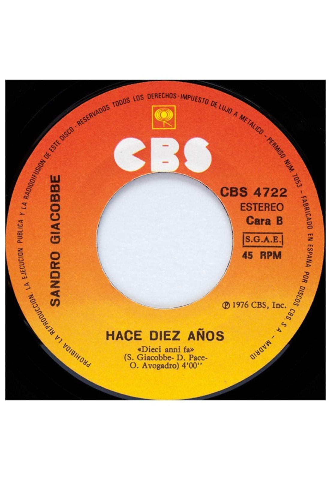 SANDRO GIACOBBE - AMOR NO TE VAYAS(EN ESPAÑOL) | 7" SINGLE VINILO USADO-3