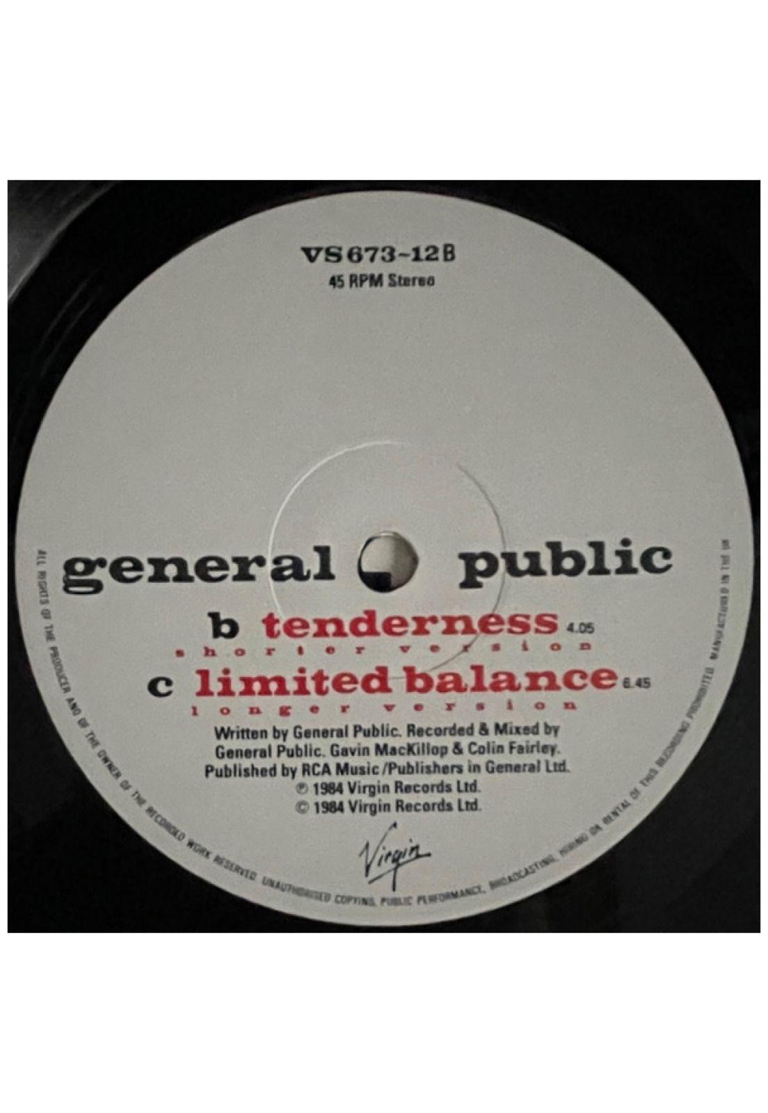 GENERAL PUBLIC - TENDERNESS | 12" MAXI SINGLE VINILO USADO-3