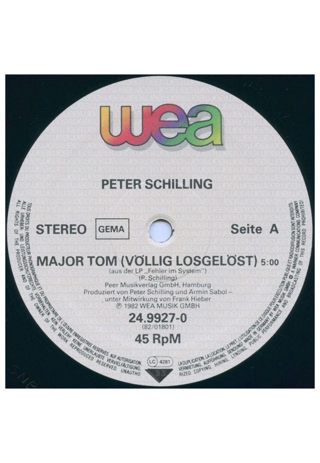PETER SCHILLING - MAJOR TOM (VOLLIG LOSGELLOST) | 12" MAXI SINGLE VINILO USADO-1