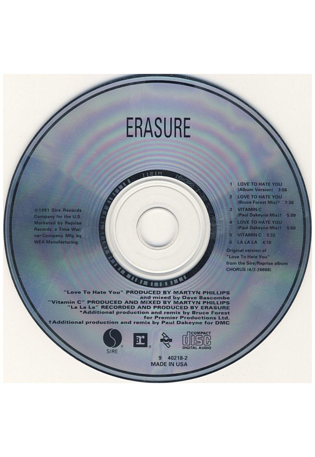 ERASURE - LOVE TO HATE YOU | CD SINGLE USADO-2