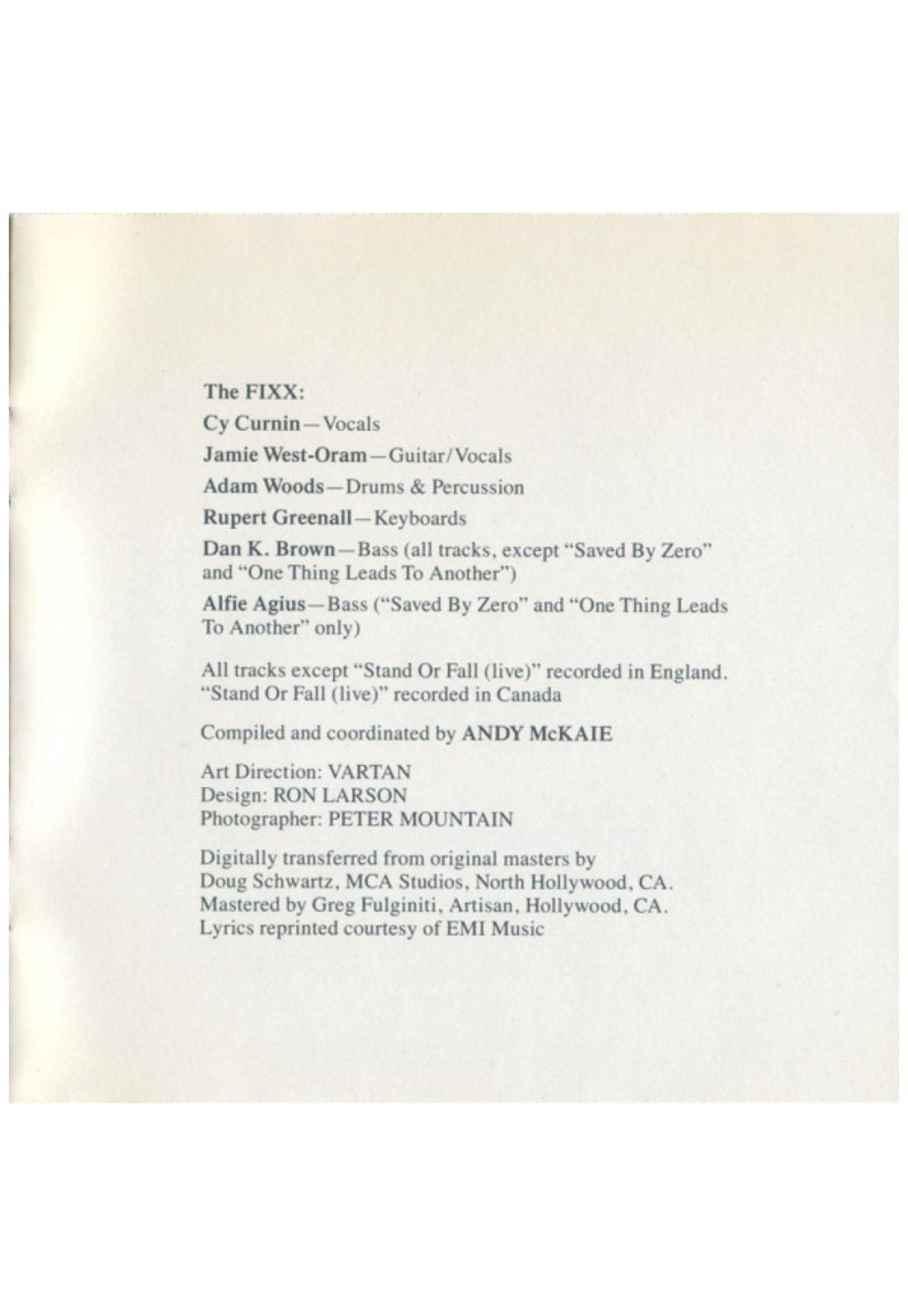 FIXX - ONE THING LEADS TO ANOTHER: GREATEST HITS | CD USADO-9