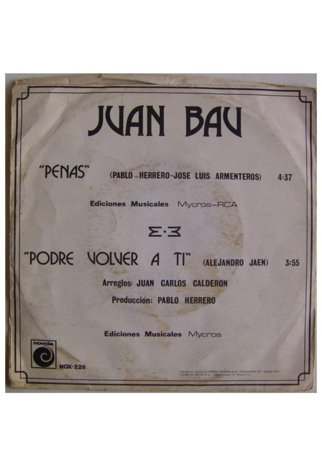 JUAN BAU - PENAS | 7" SINGLE VINILO USADO-1