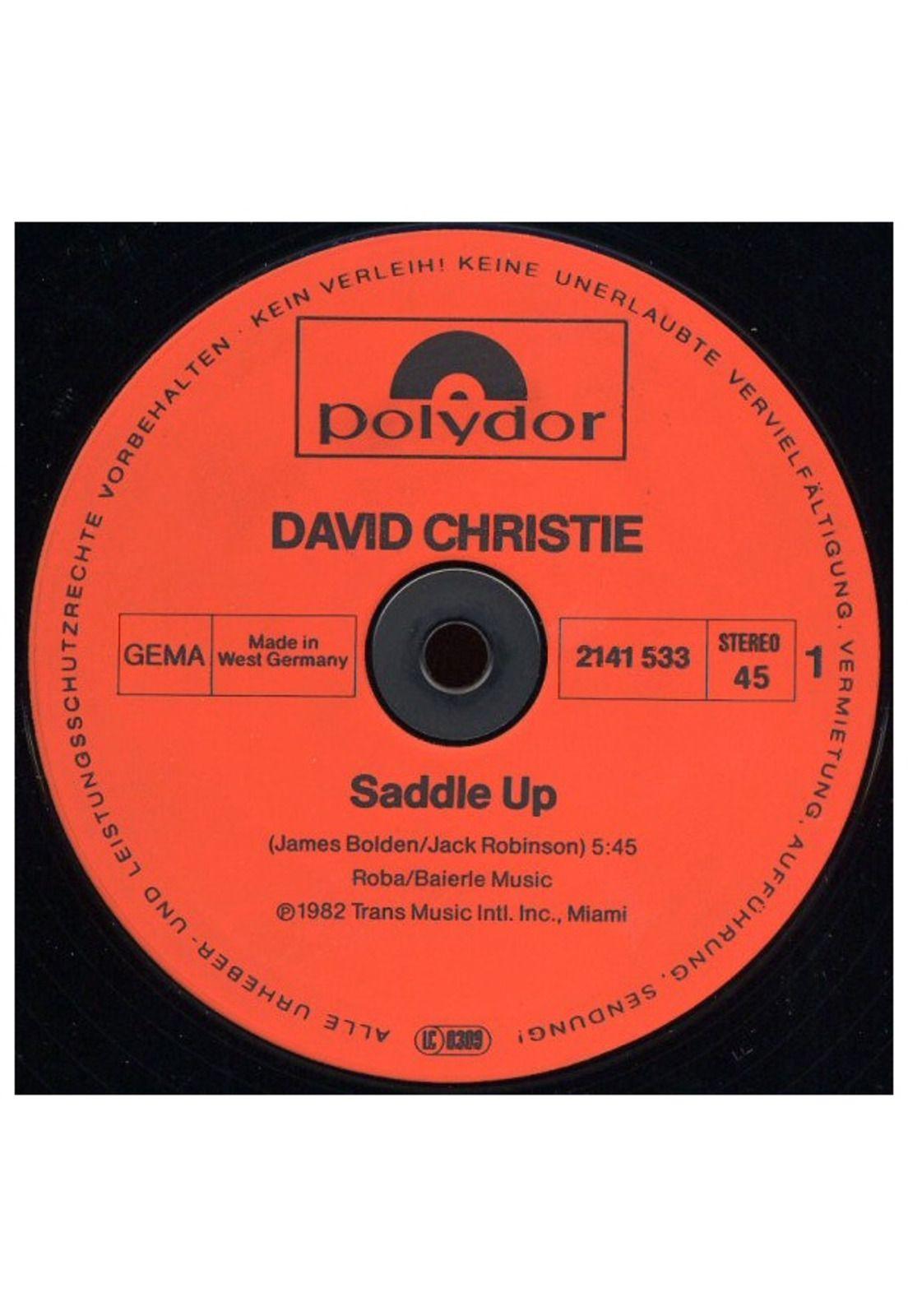 DAVID CHRISTIE - SADDLE UP | 12" MAXI SINGLE USADO-1