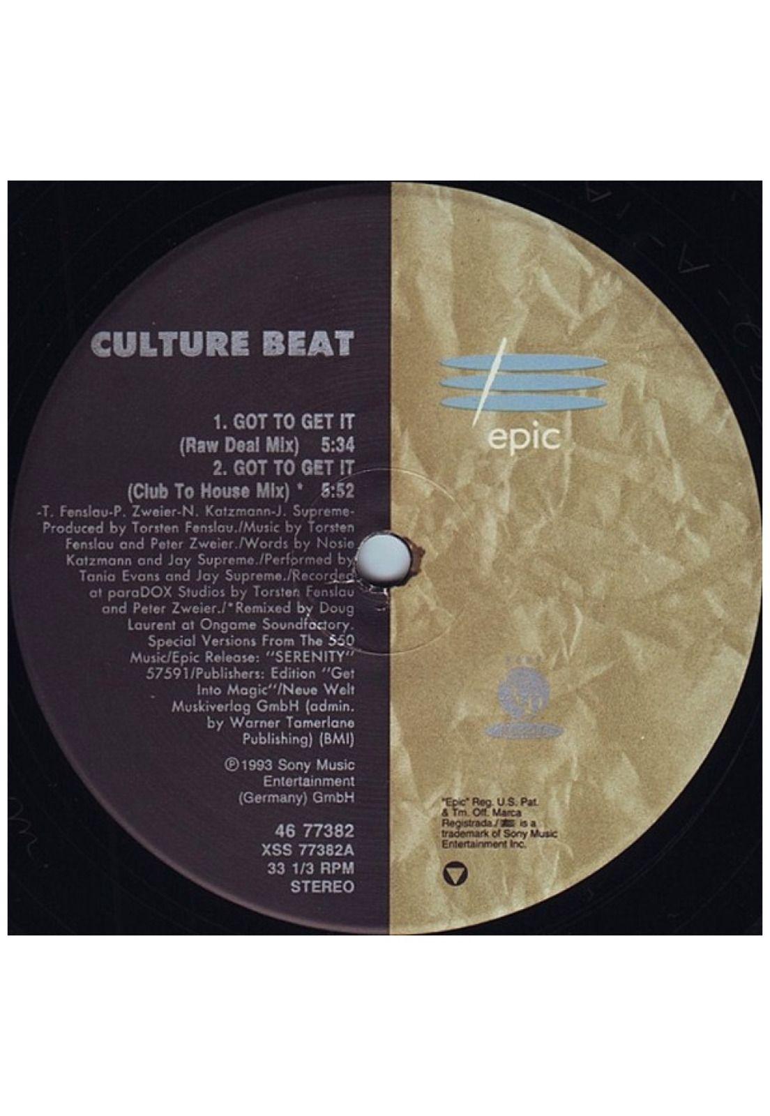 CULTURE BEAT - GOT TO GET IT | 12" MAXI SINGLE VINILO USADO-2