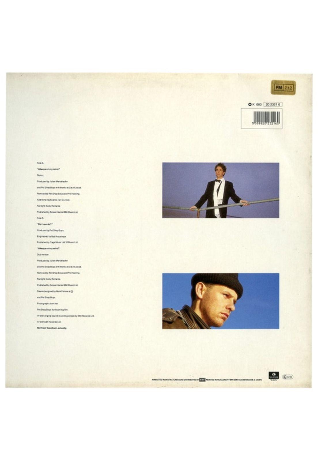 PET SHOP BOYS - ALWAYS ON MY MIND(REMIX) | 12" MAXI SINGLE USADO-1