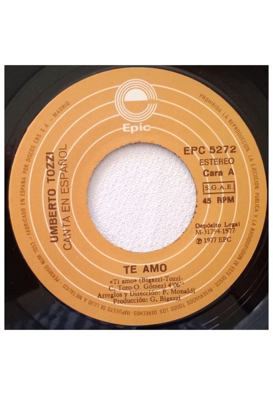 UMBERTO TOZZI - TE AMO (EN ESPAÑOL) | 7" SINGLE VINILO USADO-2