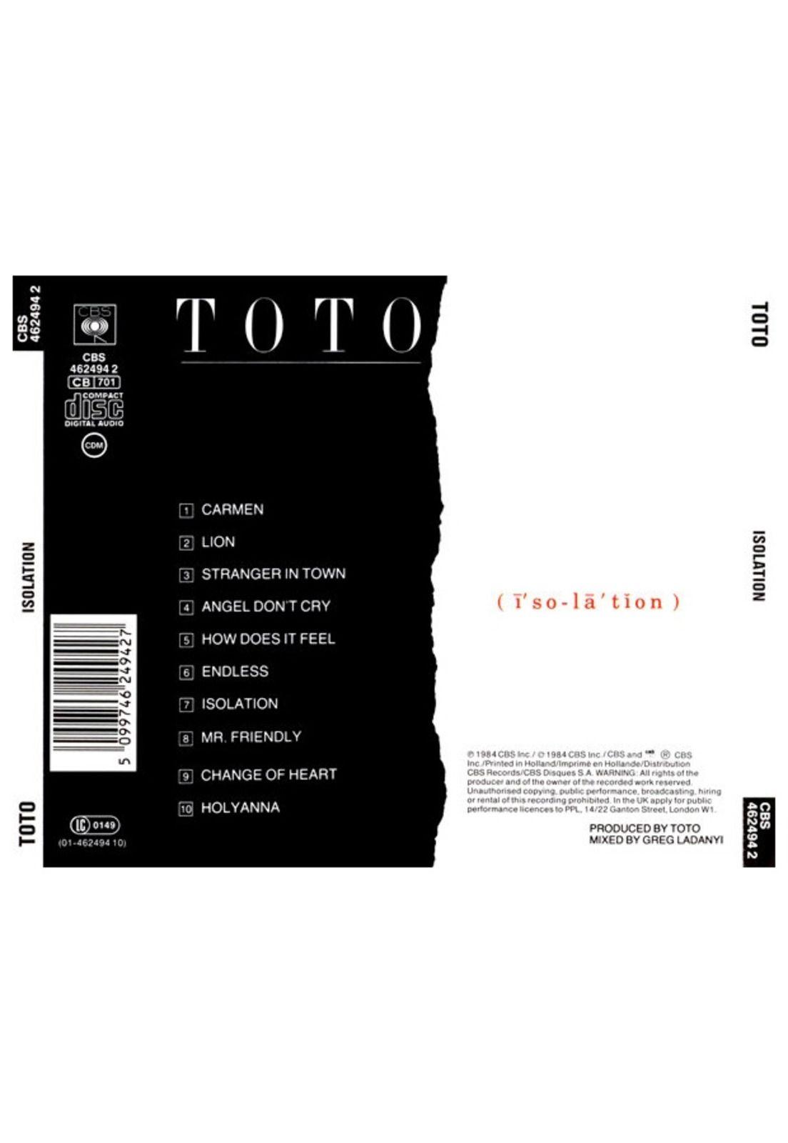TOTO - ISOLATION | CD-1