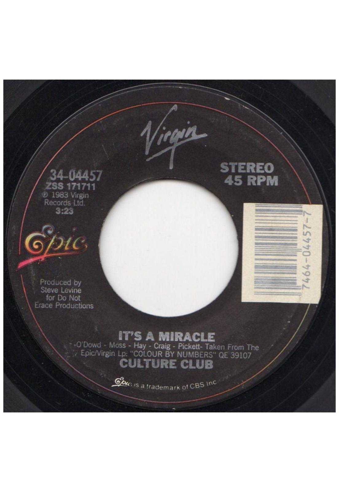 CULTURE CLUB - IT'S A MIRACLE | 7" SINGLE USADO-2