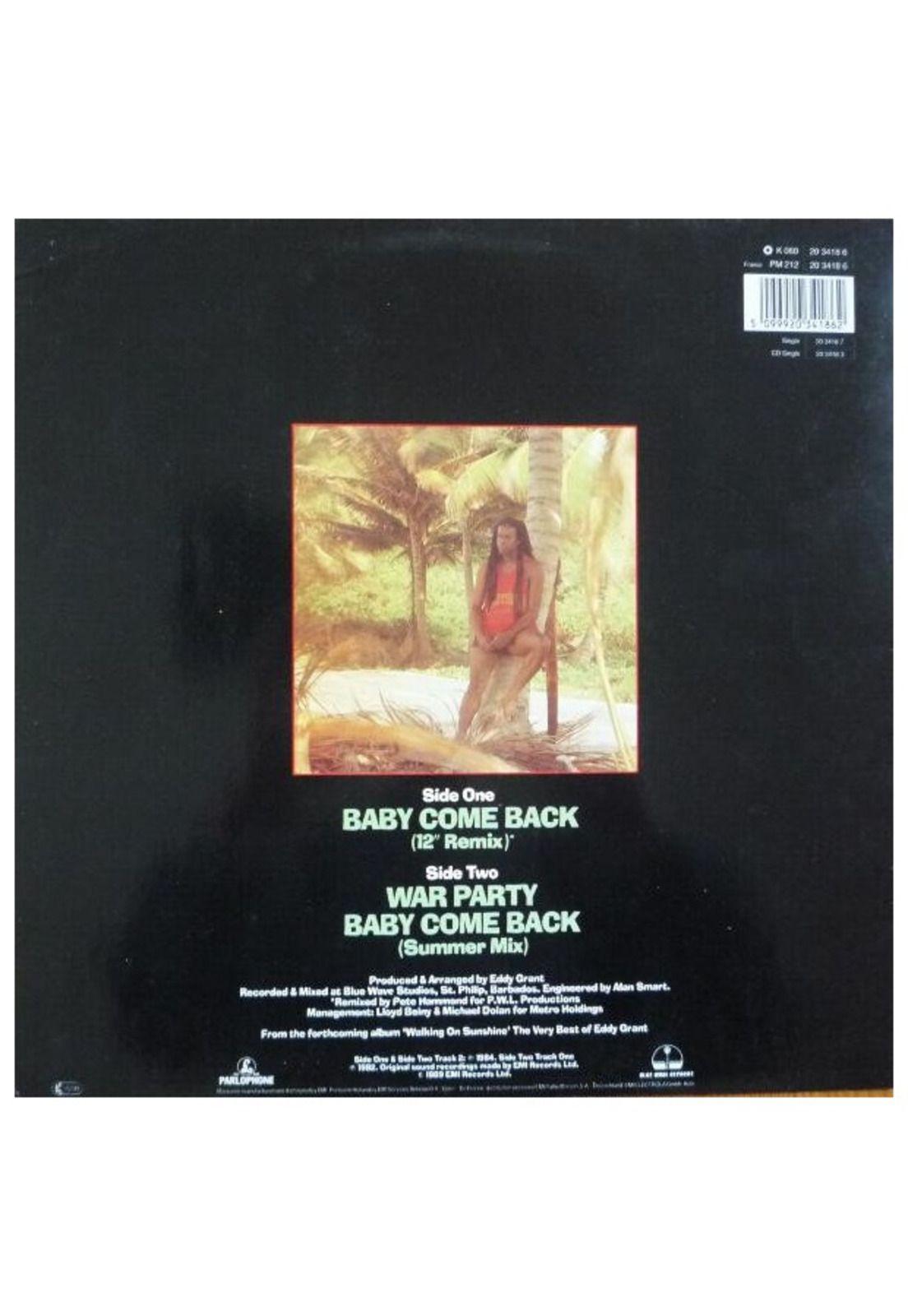 EDDY GRANT - BABY COME BACK | 12" MAXI SINGLE USADO-1