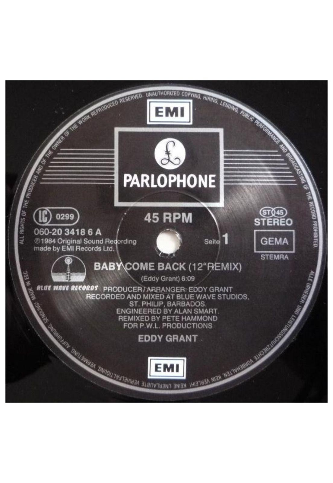 EDDY GRANT - BABY COME BACK | 12" MAXI SINGLE USADO-2
