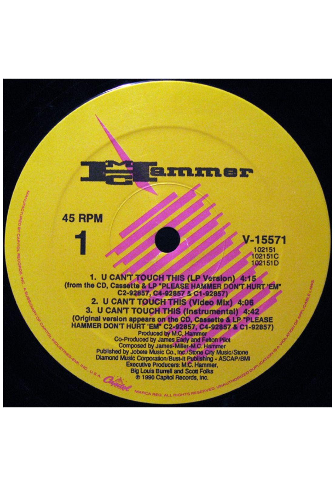 MC HAMMER - U CAN'T TOUCH THIS | 12" MAXI SINGLE VINILO USADO-2