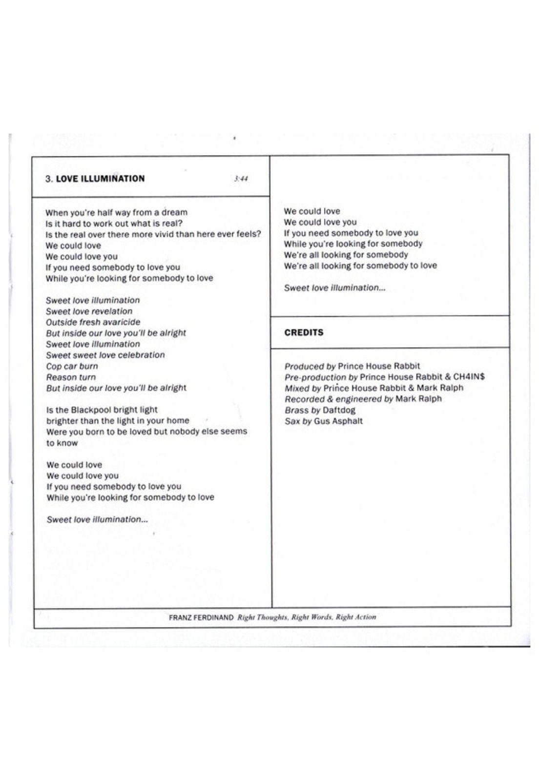 FRANZ FERDINAND - RIGHT THOUGHTS, RIGHT WORDS, RIGHT ACTION | CD-8