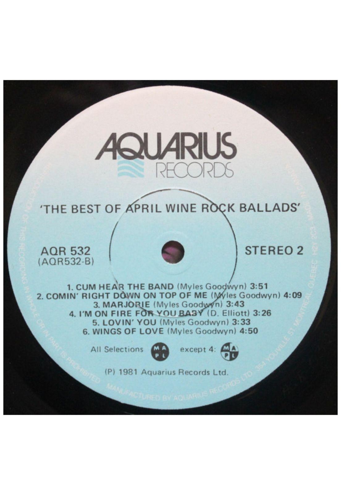 APRIL WINE - THE BEST ROCK BALLADS | VINILO USADO-7